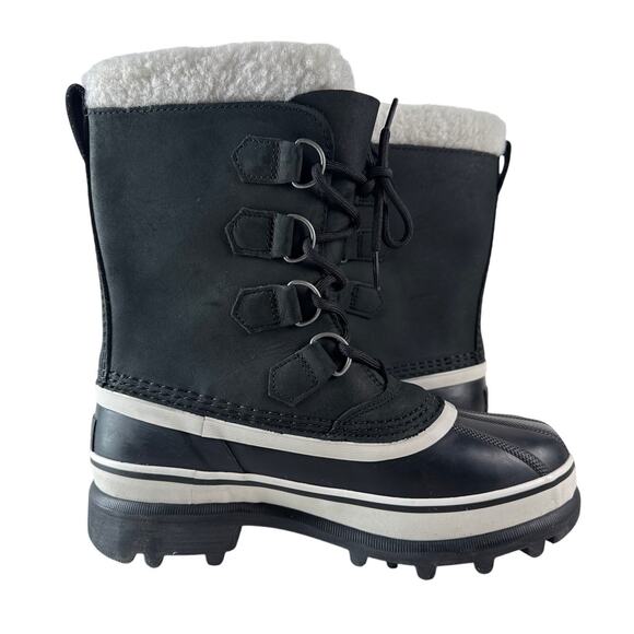 Sorel Caribou Winter Snow Boots Womens 6.5 Waterproof Leather Insulated Black - Picture 5 of 11